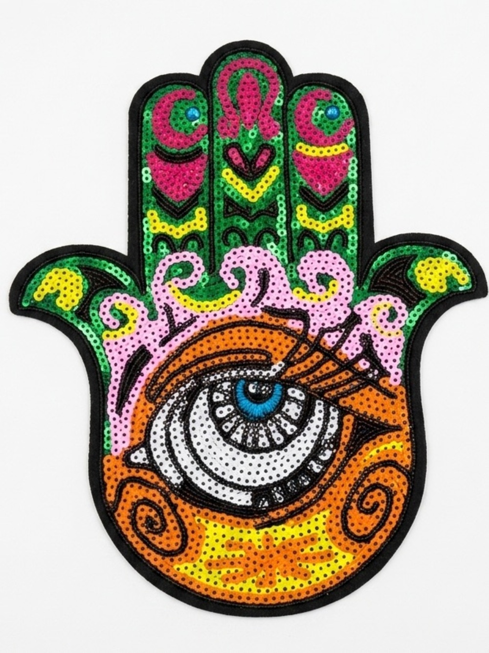 Sequin Hamsa Hand Patch with Eye - Picture 2 of 2